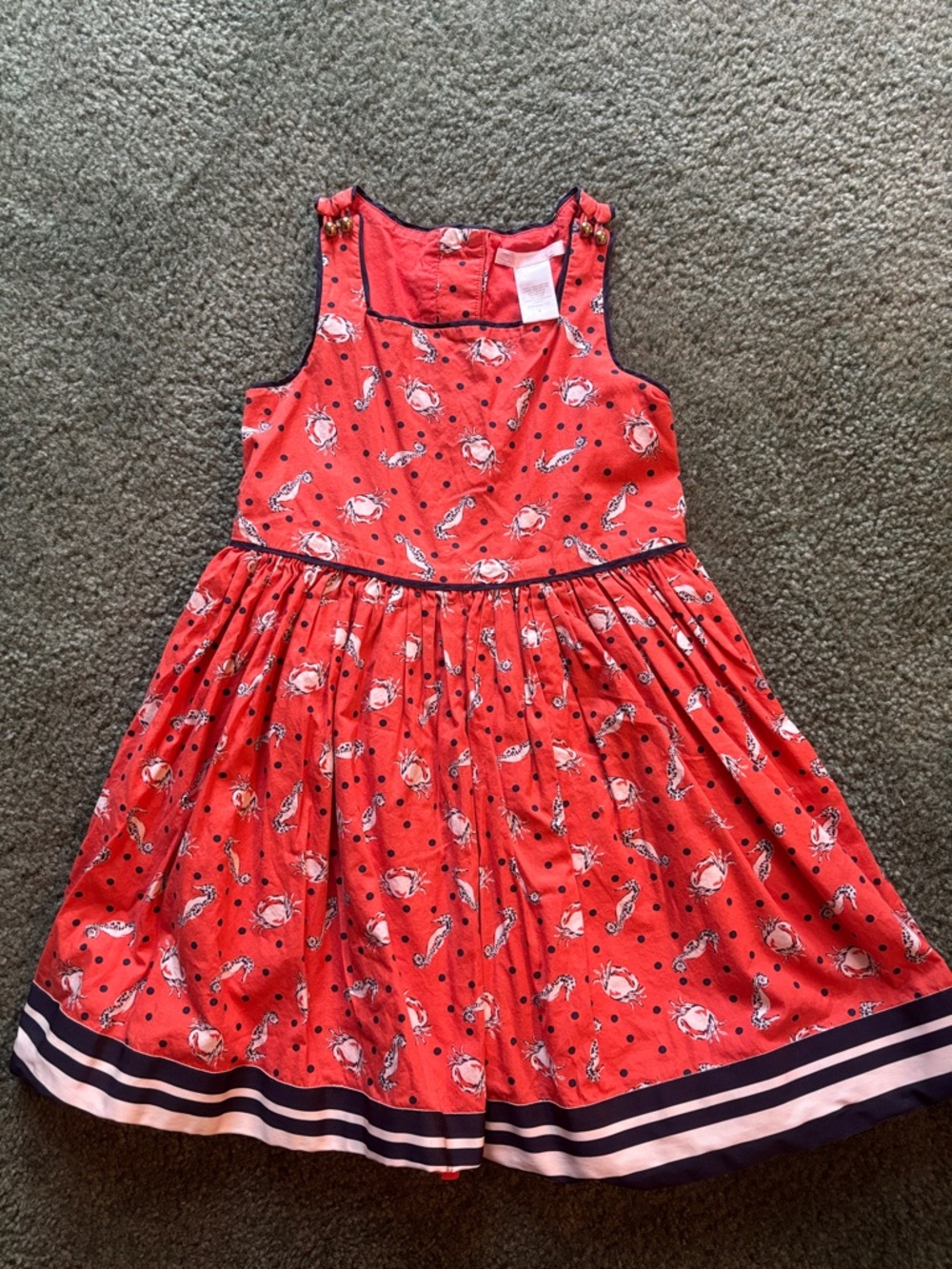 Janie and Jack Girls' Coral Crab Print Sundress